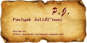 Pavlyak Juliánusz névjegykártya